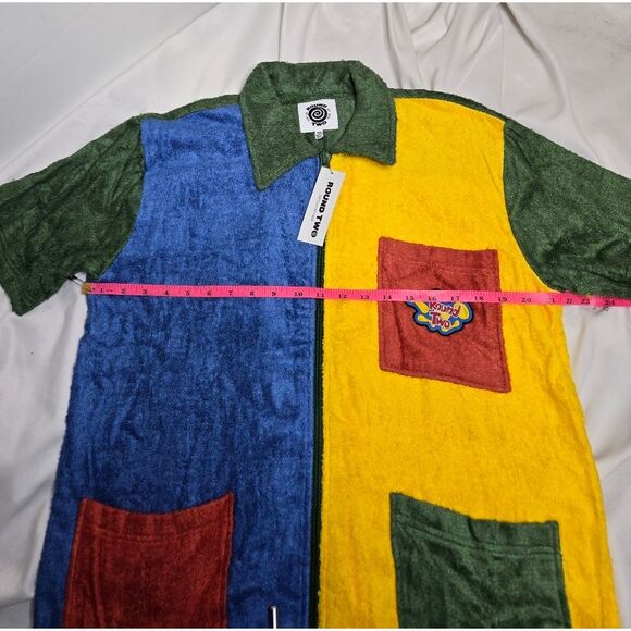 NEW Round Two Potato Chip Terry Cloth clowncore beach shirt oversized unisex XS‎ - Picture 8 of 12